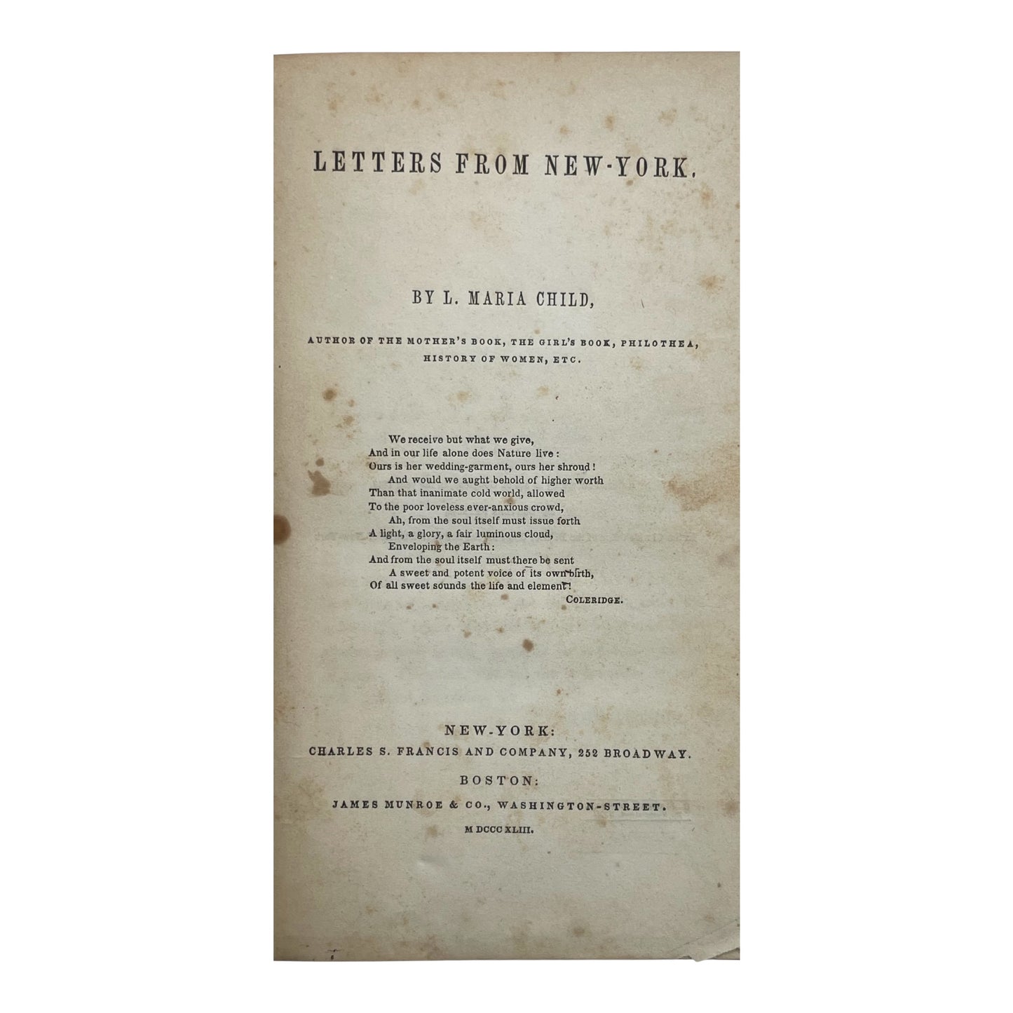 Letters from New-York