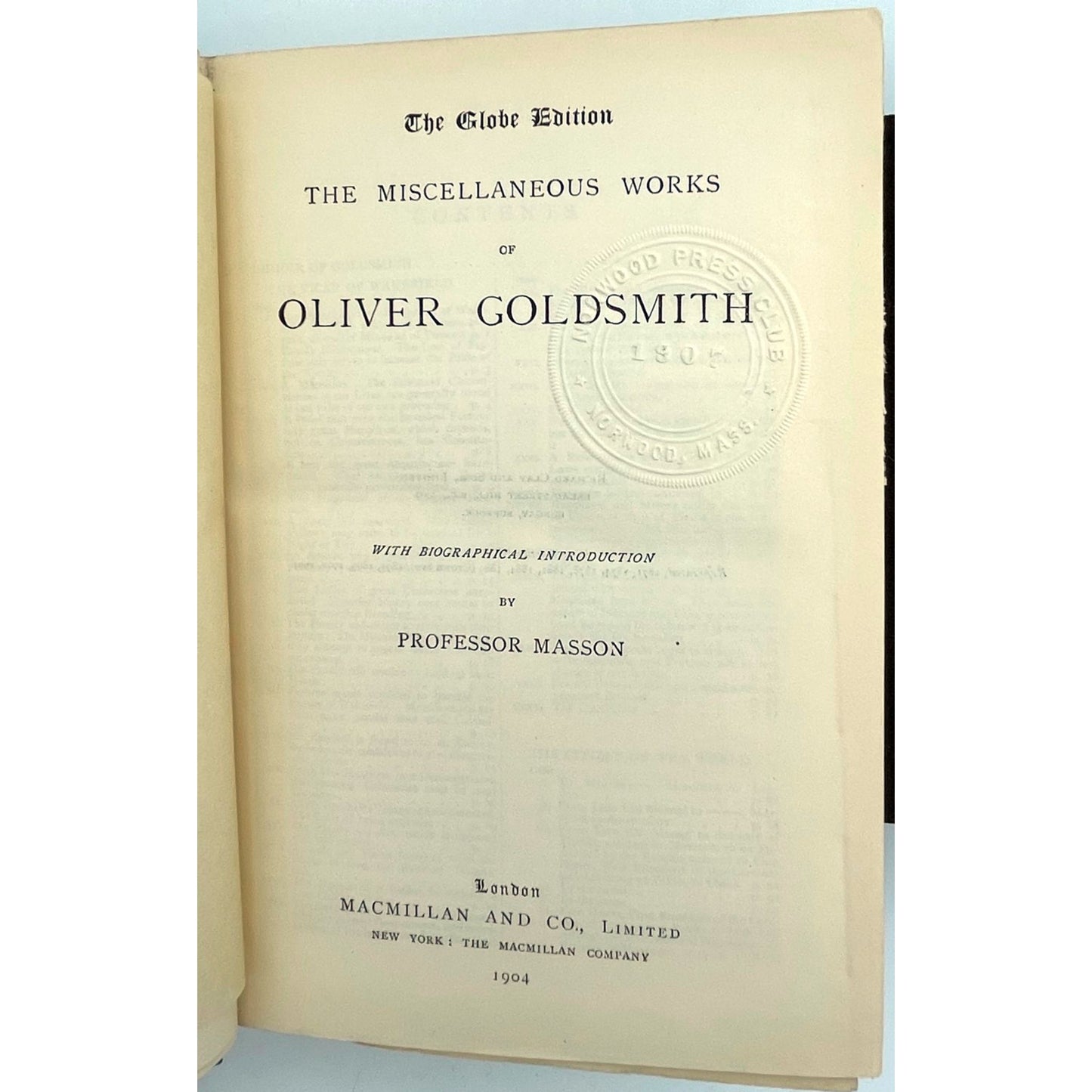 The Miscellaneous Works of Oliver Goldsmith