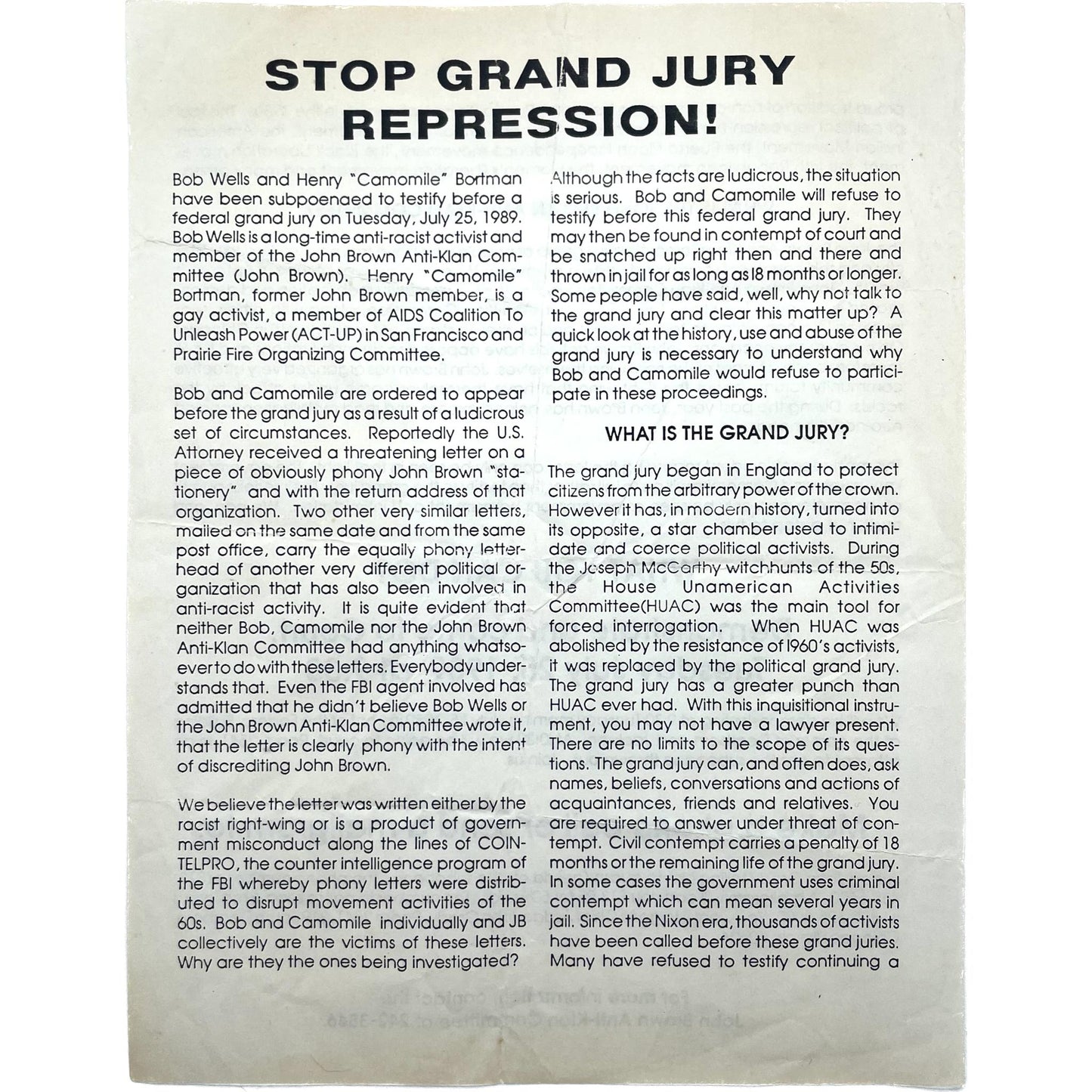 Stop Grand Jury Repression!