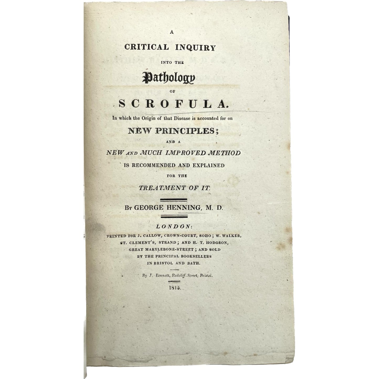 A Critical Inquiry Into the Pathology of Scrofula ...