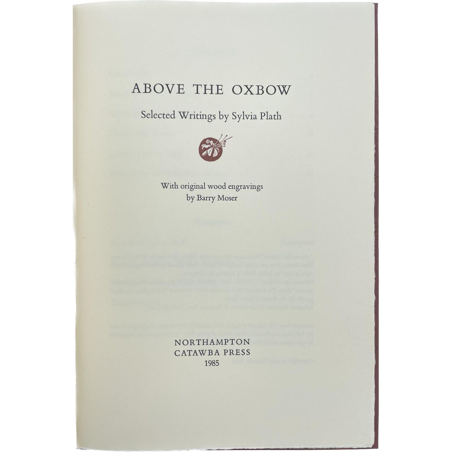 Above the Oxbow: Selected Writings by Sylvia Plath