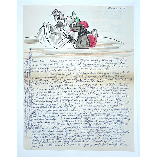 [Autograph letter from a father to his son Jim regarding cars]