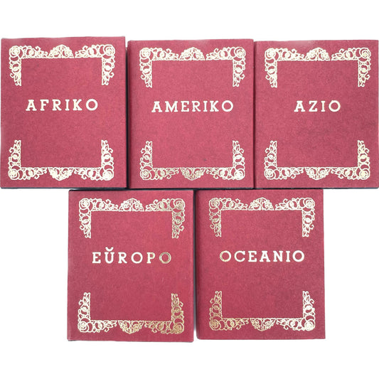 Afriko; Ameriko; Azio; Europo; Oceanio