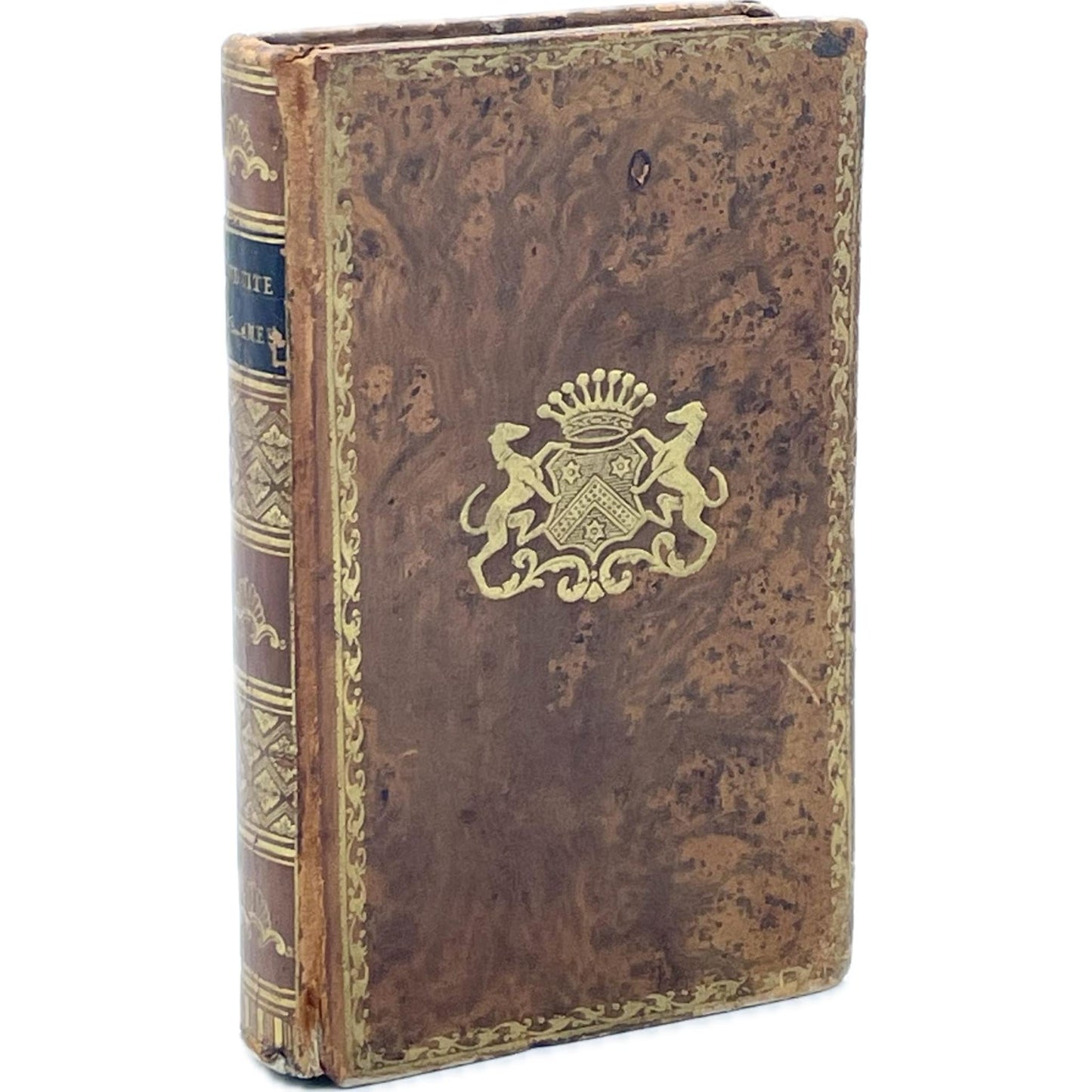 [Book safe made from book "Conduite des âmes dans la voie du salut" in armorial binding]
