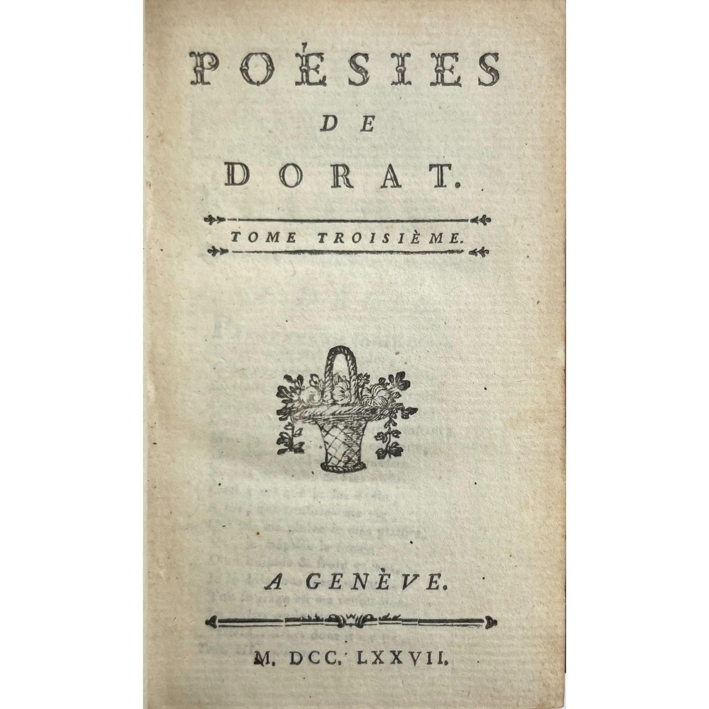 Poésies de Dorat