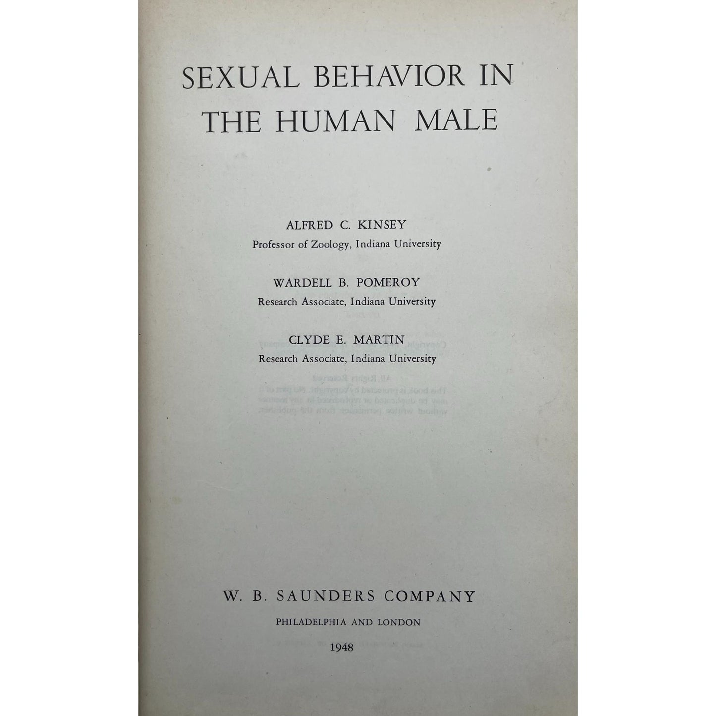 Sexual Behavior in the Human Male