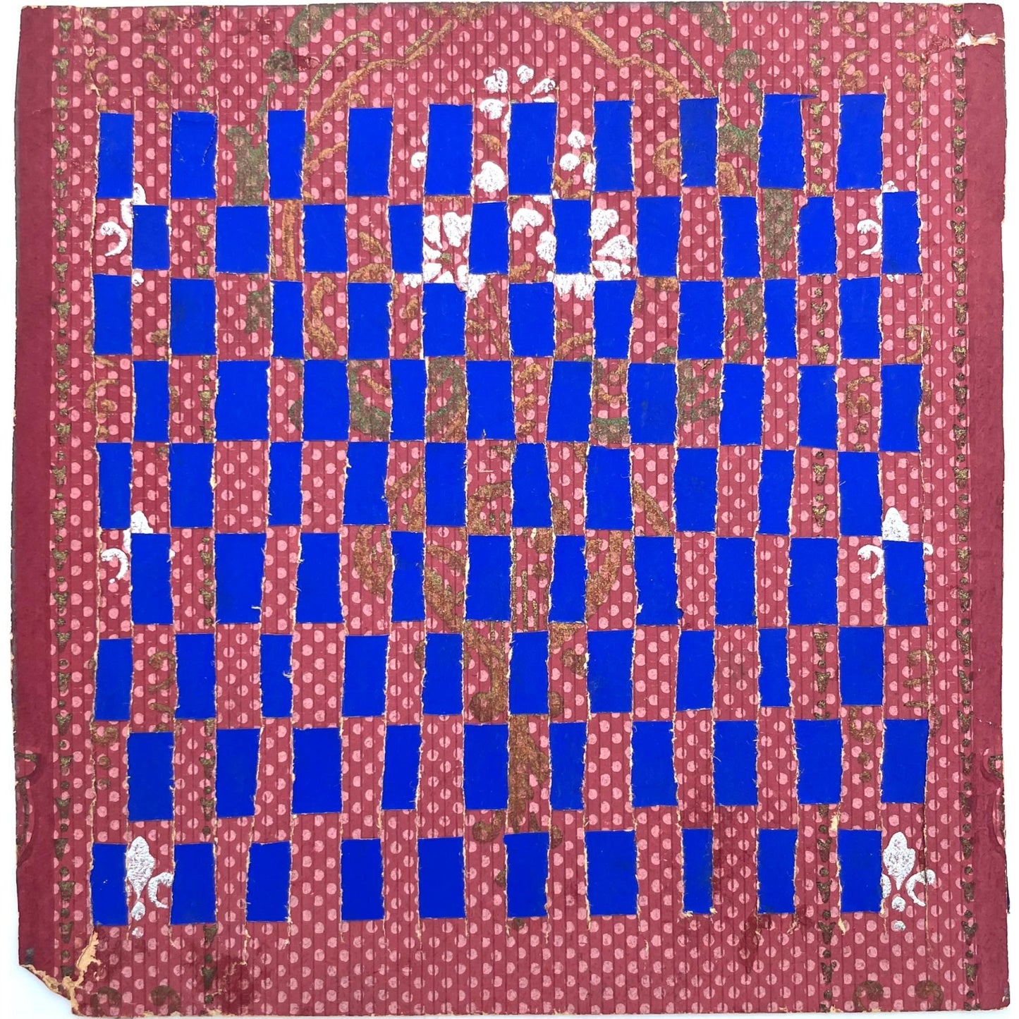[19th-Century Woven Wallpaper Folk Art]