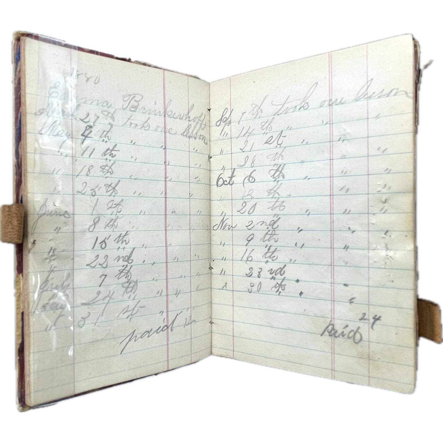 [Manuscript account book of music teacher Nellie Austin]