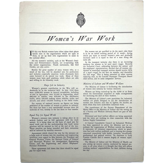 Women's War Work