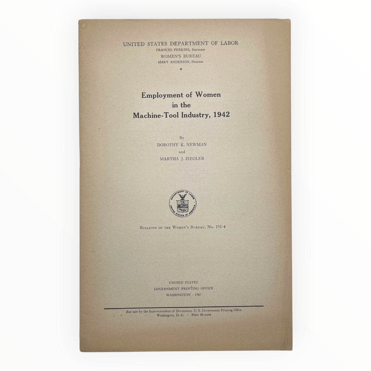 Employment of Women in the Machine-Tool Industry