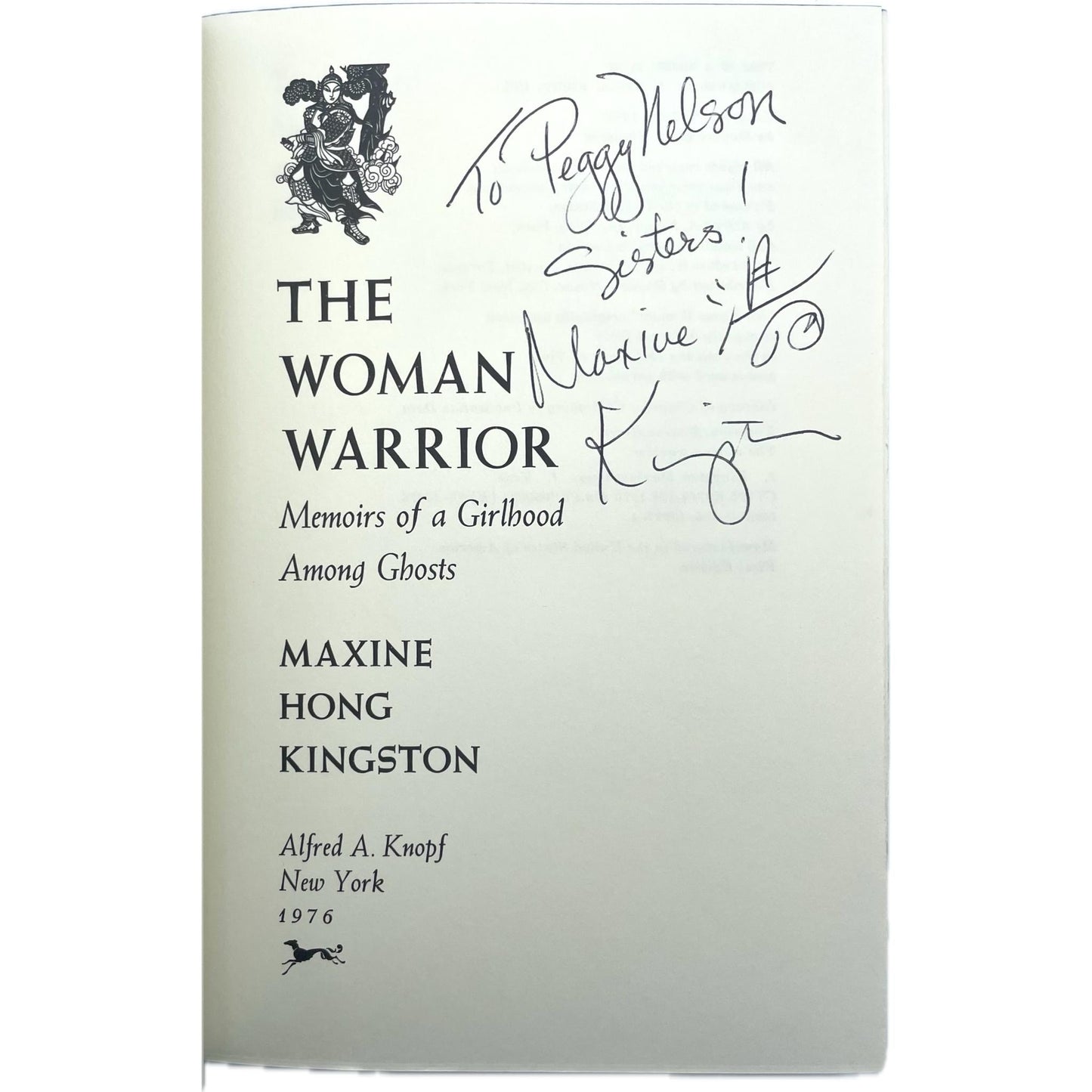 The Woman Warrior: Memoirs of a Girlhood Among Ghosts [Signed First Edition]