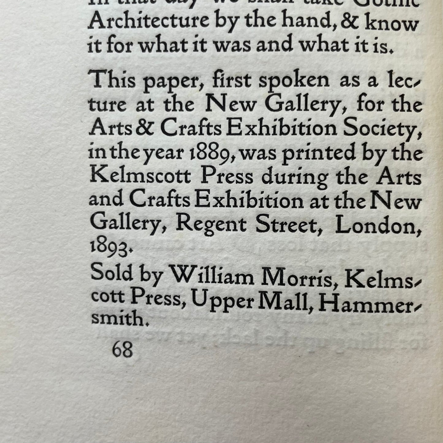 Gothic Architecture: A Lecture for the Arts and Crafts Exhibition Society
