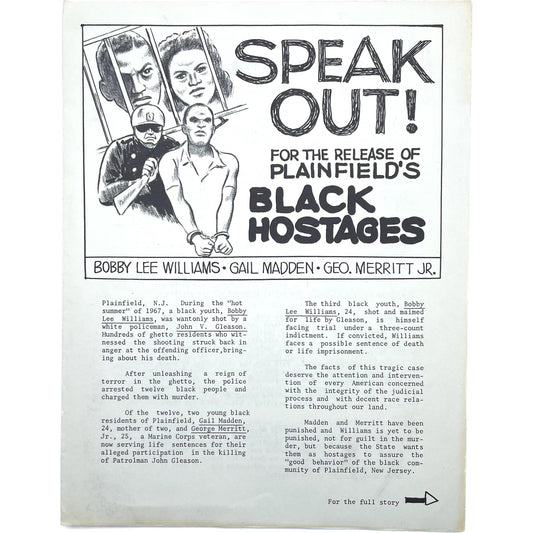 Speak Out! For the Release of Plainfield's Black Hostages
